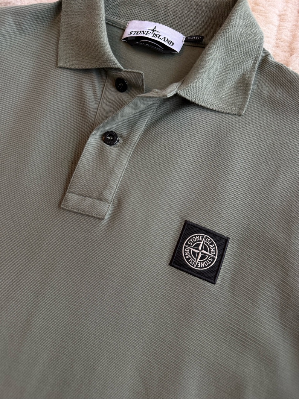 Stone Island Military Olive Polo Shirt - Picture 2 of 12